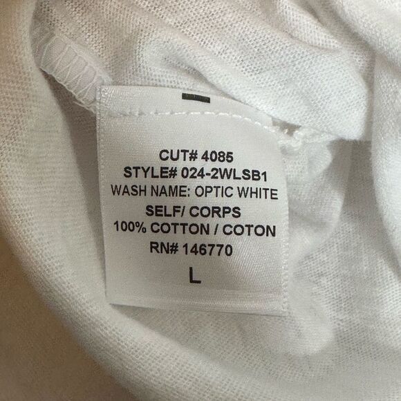 Re/DONE White Long Sleeve Boatneck Bodysuit Tee Shirt | L - Picture 5 of 7